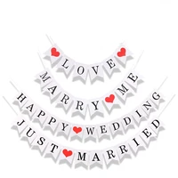 vintage wedding bunting just married wedding banner confession love proposal party wedding decorations wedding banner