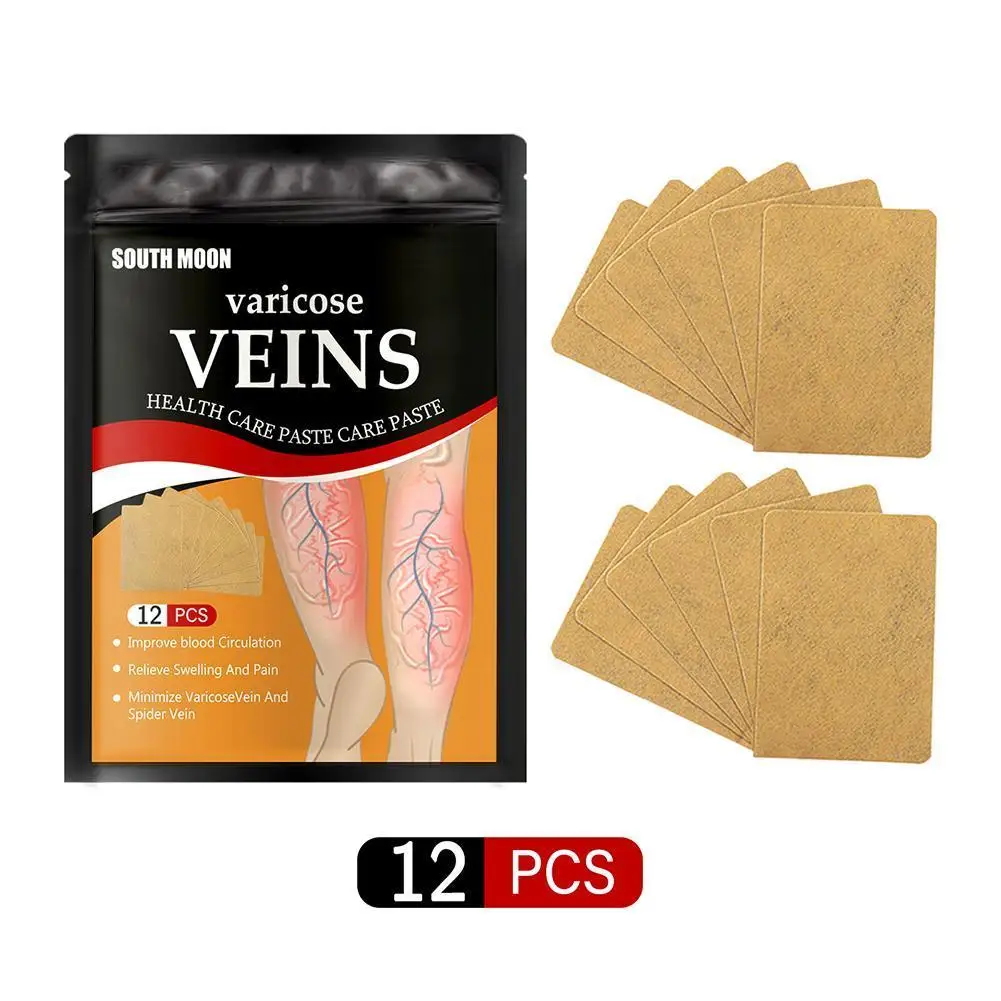 

12Pcs Varicose Veins Patch Phlebitis Vasculitis Thigh Spider Removal Sticker Varicosity Angiitis Swelling Pain Relief Plaster
