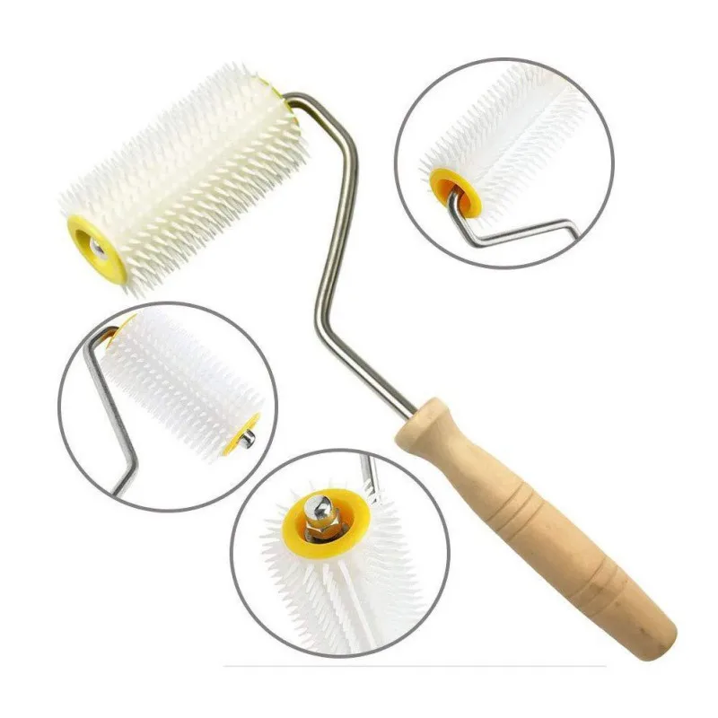 

Roller-type Honey Needle Honey Collector Wooden Handle Plastic Uncapping Needle Roller Beekeeper Practical Hand Tool
