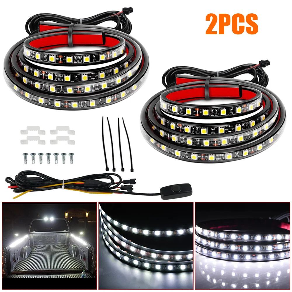 

Bevinsee Car LED Strip Cargo Truck Bed Lamp Atmosphere Lights 2000LM White Waterproof LED Light Strips For Jeep Pickup RV SUV