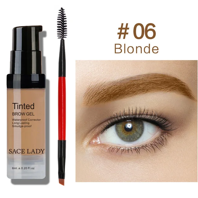 06 SACE LADY гель для бровей, 6 цветов, набор кистей для макияжа, коричневая хна, крем для бровей, макияж, набор красок, усилитель, воск, косметика - Цвет: 06