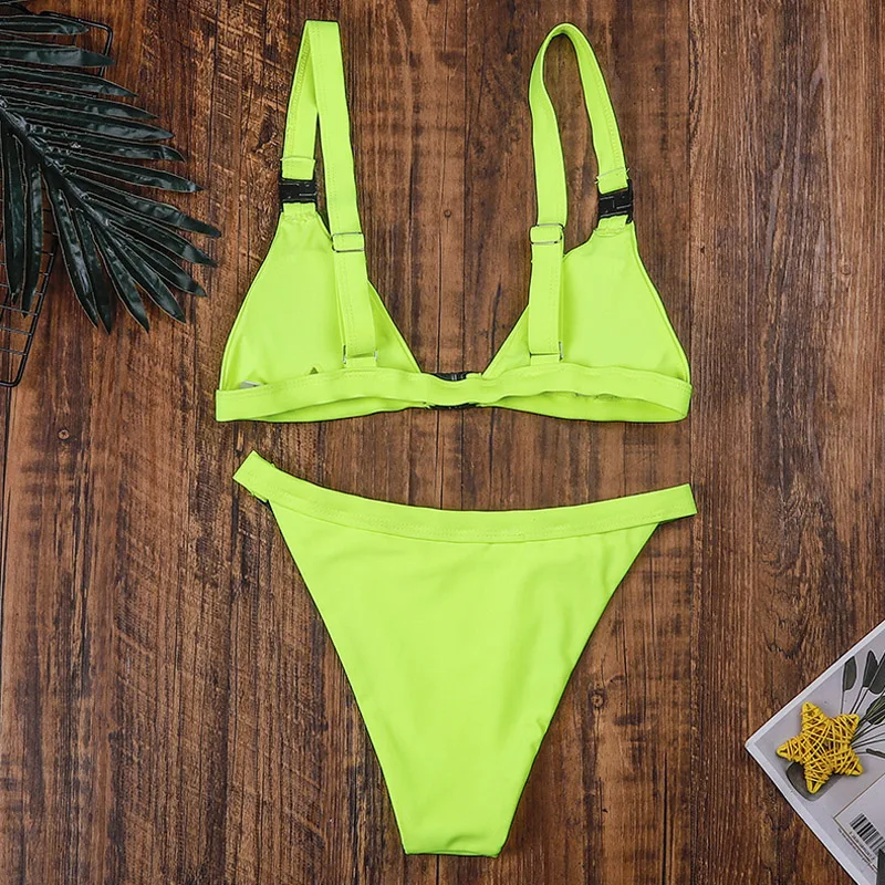 

Push Up Bikini Set Sexy Bikini Neow Green Women Swimwear High Waisted Swimsuits Female Swimming Suits Biquini Bathing Suit Swim