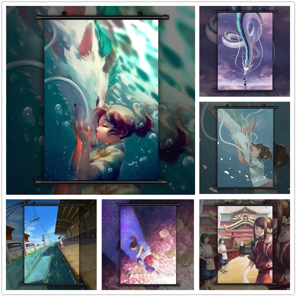 

Spirited Away Anime Manga Canvas Painting Wall Art Decoration Picture Bedroom Home Decoration