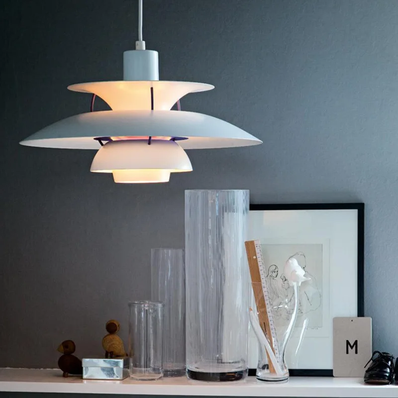 Скидка Скандинавский подвесной светильник PH5, Датский дизайн, простой современный креативный алюминиевый зонт, барная стойка, люстра для западног...