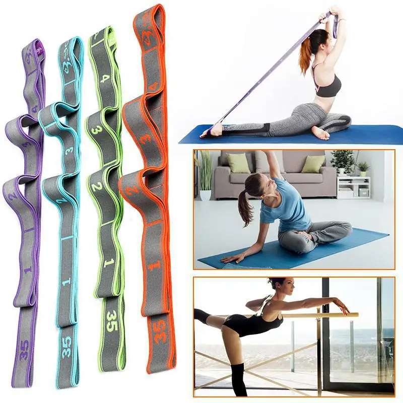 

Yoga Pull Strap Belt Polyester Latex Elastic Latin Dance Stretching Band Loop Yoga Pilates GYM Fitness Exercise Resistance Bands
