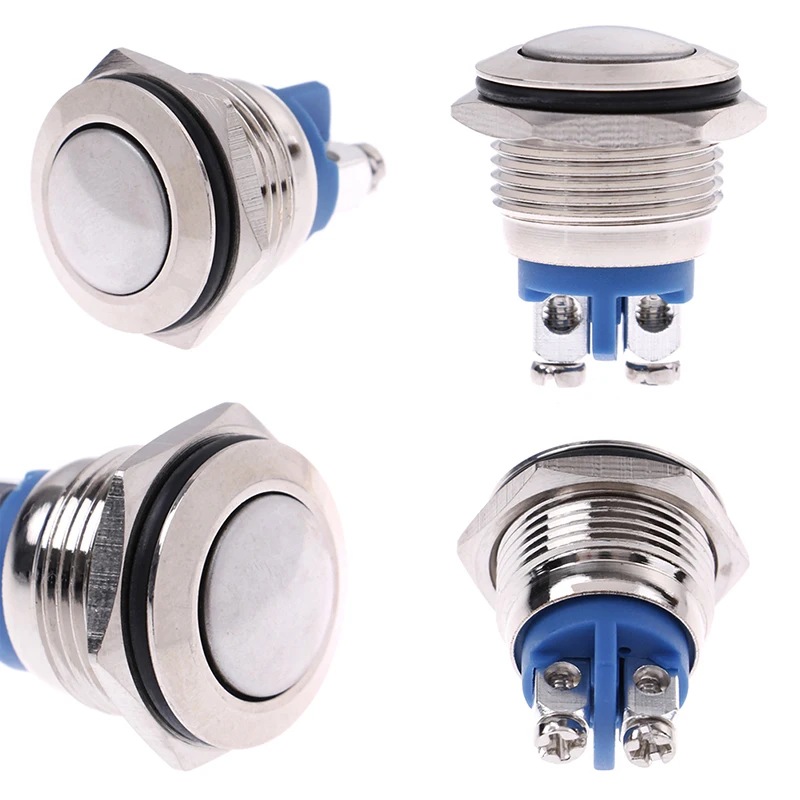 

1Pc 16mm Waterproof Momentary Metal Push Button Switch Round Switches Brass Press Button Self-Reset