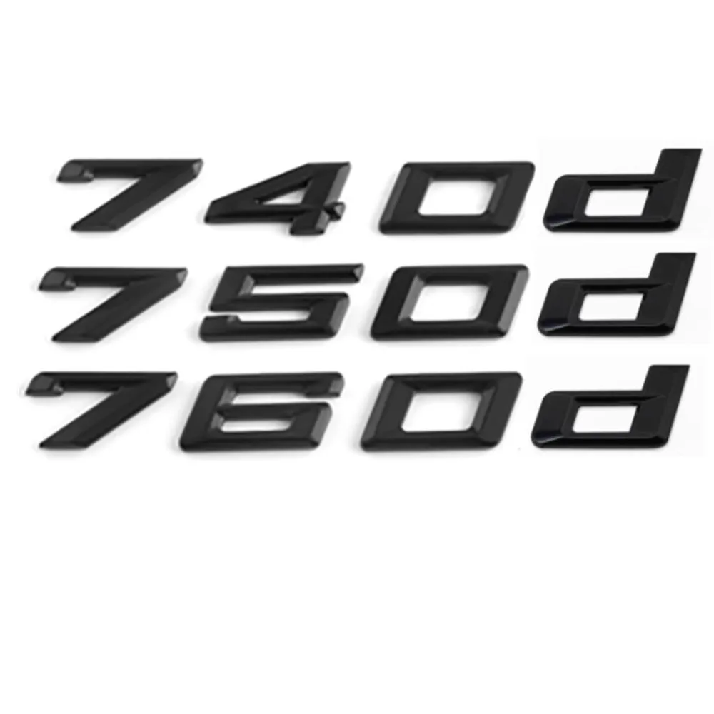 Новый стиль глянцевые черные буквы 740d 750d 760d Автомобильная эмблема значок