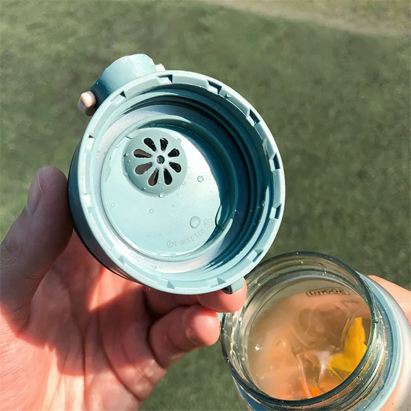 Спортивная бутылка для воды 500 мл портативный шейкер протеина чай фрукты лимон