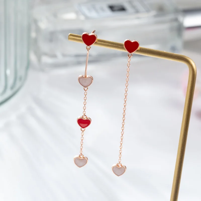 BONLAVIE S925 Серебряные серьги в форме сердца женские японские и корейские