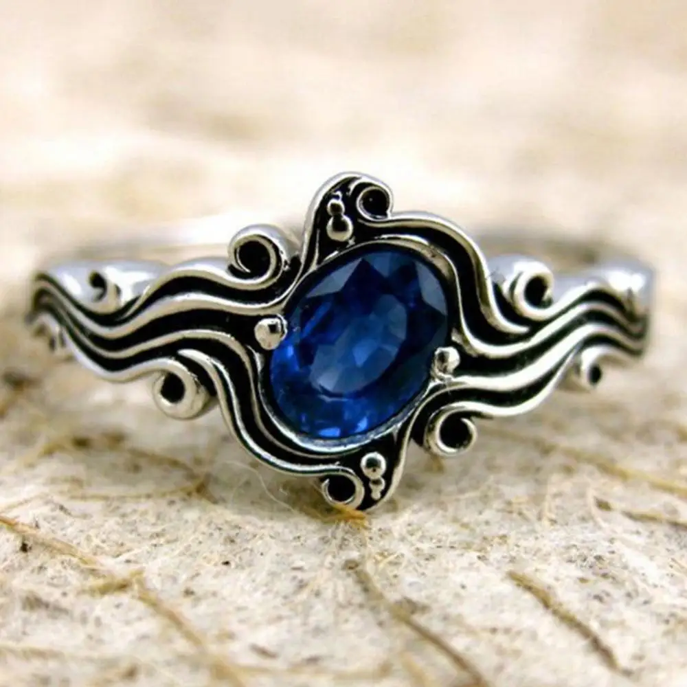 

Hot Sales!! Vintage Engagement Wedding Jewelry Bridal Faux Emerald Inlaid Finger Ring Gift