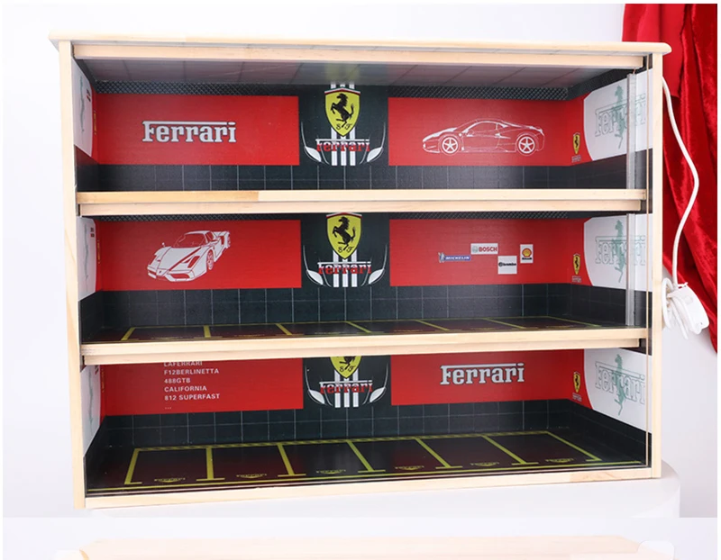 1: 64 1:43 1:32 шкала 2/3 слоев деревянная игрушечная Автостоянка сцены витрина с легкой модели автомобиля подземный ящик для хранения гаража