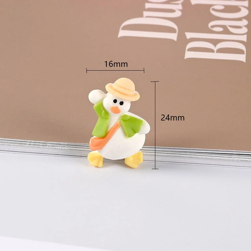 10 pcs resin cartoon kawaii duck phone case diy cute animal hair rope hairpin refrigerator storage box hand made accessories free global shipping
