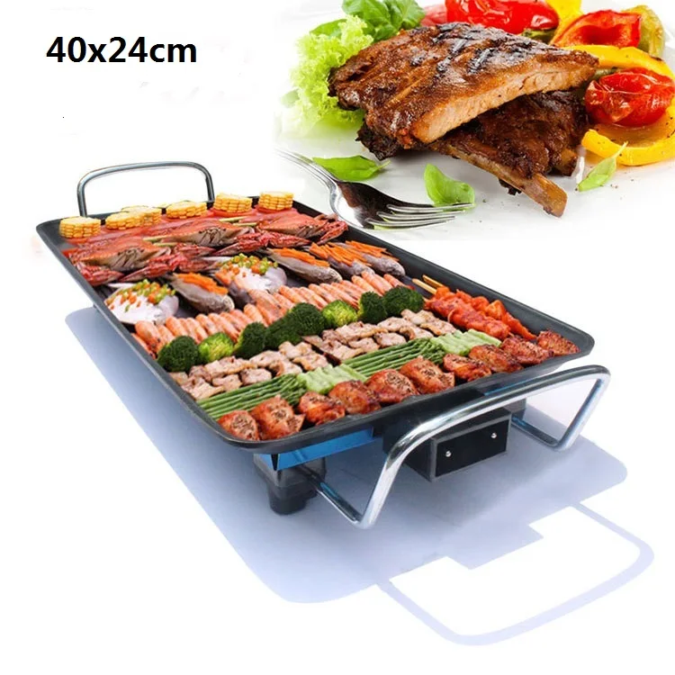 40x24cm small 220V 110 В/220 В бездымный гриль rotisserie стол с электроприводом топ домашний гриль сковорода противень для барбекю антипригарный барбекю хот-дог - Цвет: 40x24cm small 220V