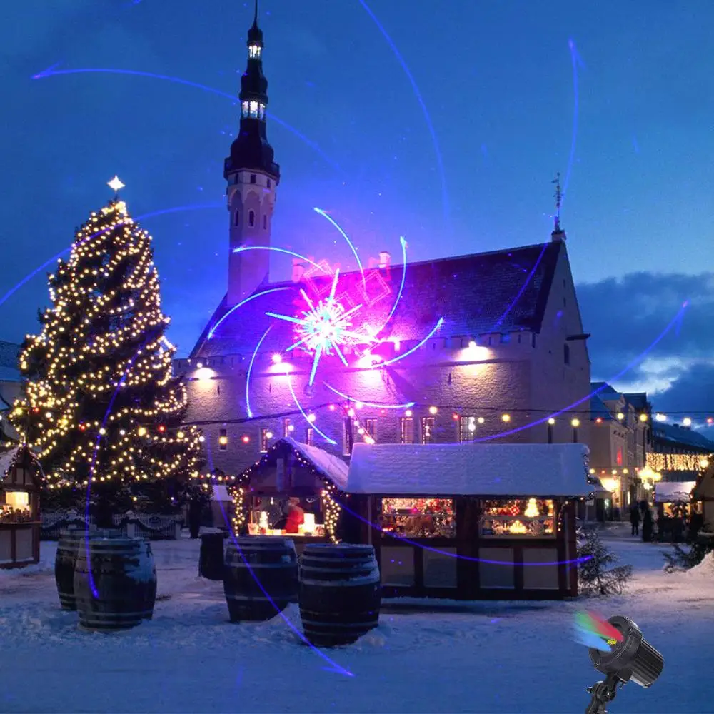 32 rgb christmas laser light projector outdoor garden waterproof dj laser christmas tree villa house holiday lights free global shipping
