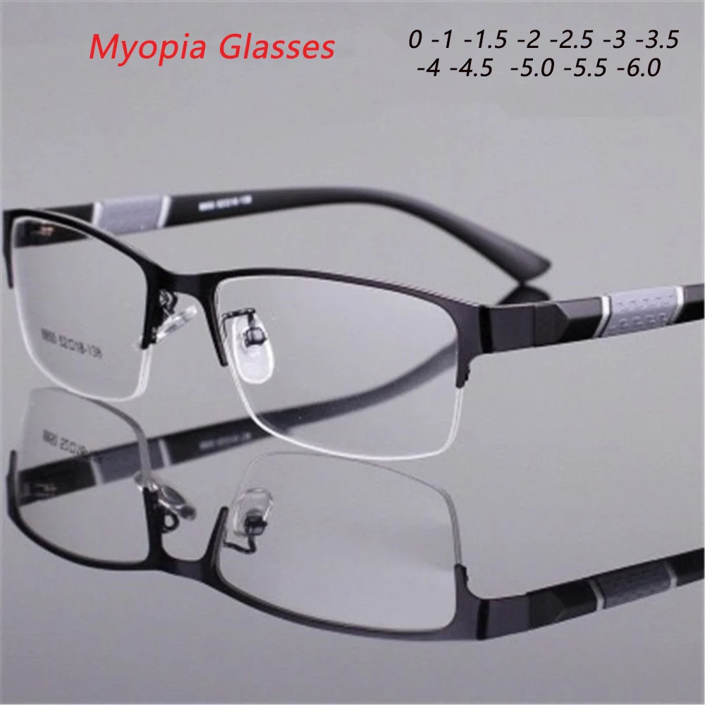 

-1 -4 -4.5 -5.0 -5.5 -6.0 Myopia Glasses Men Retro Metal Frame Square Students Myopia Glasses Frame For Women 2021 Vision Care