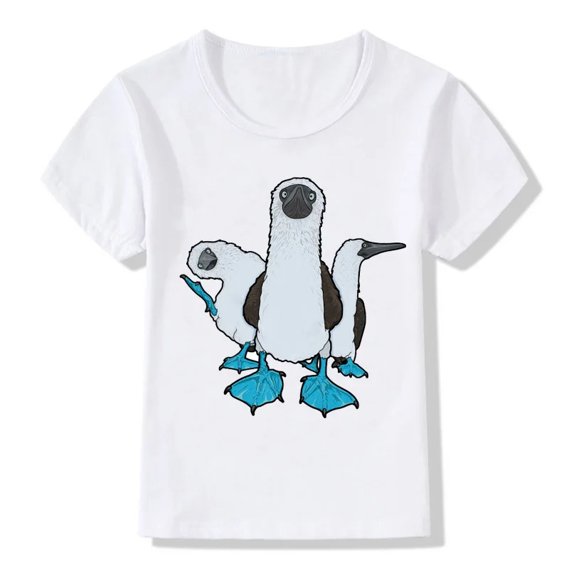 Футболка для мальчиков и девочек топы Детская футболка с принтом летающих птиц