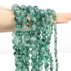 Бусины из нефрита из натурального камня, водно-зеленого халцедона, круглые бусины россыпью, звеньевые браслеты с подвесками 4681012 мм