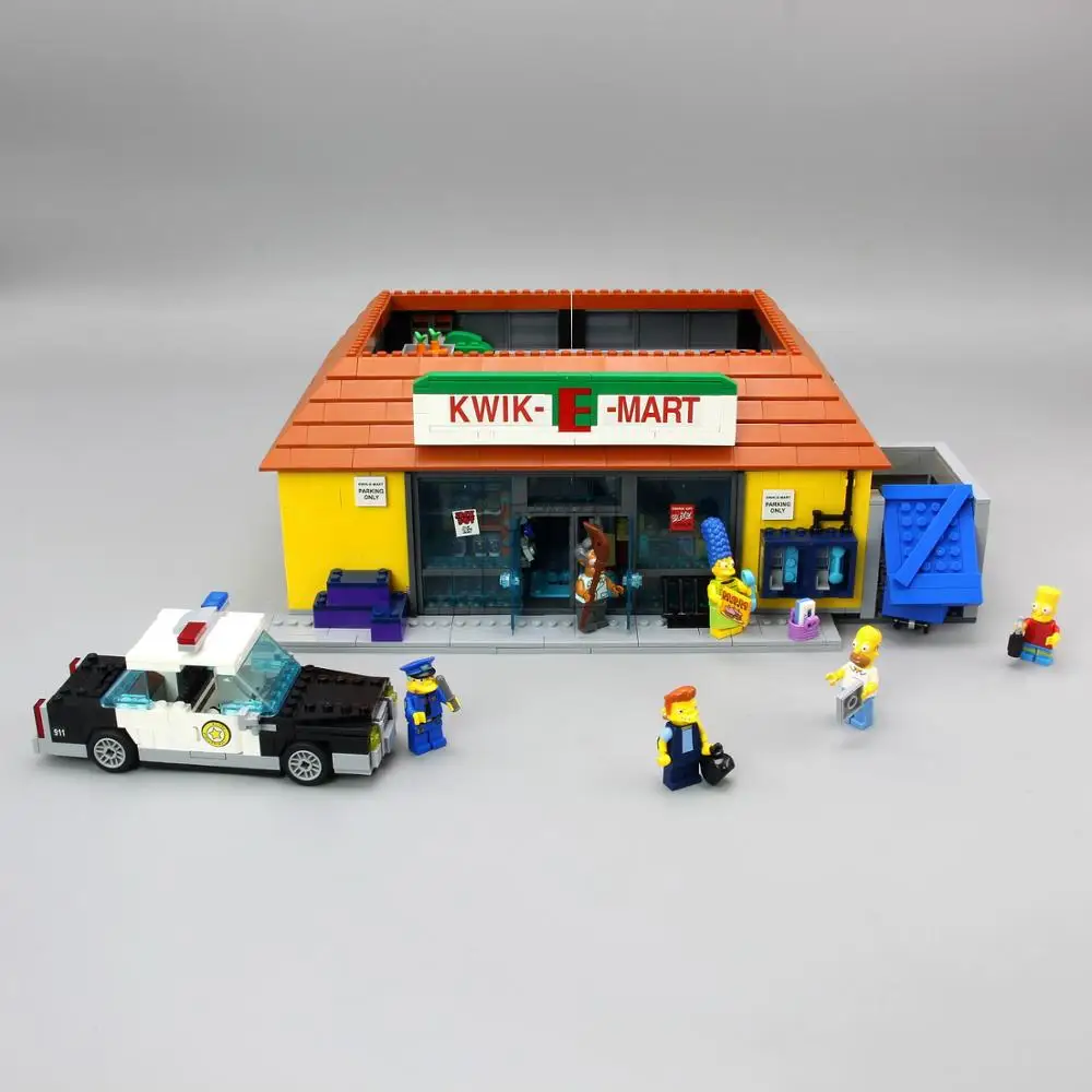 LPblocks King Bricks 16005 16004 Kwik E Mart, набор строительных блоков для дома Симпсоны, 71006 71016, киноархитектура, детские игрушки, подарок