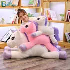 2019 новый гигантский 60-110 см Единорог плюшевая игрушка мягкие популярного мультфильма игрушечные единороги с аппликацией в виде животного, лошади, игрушки для девочек, детская одежда