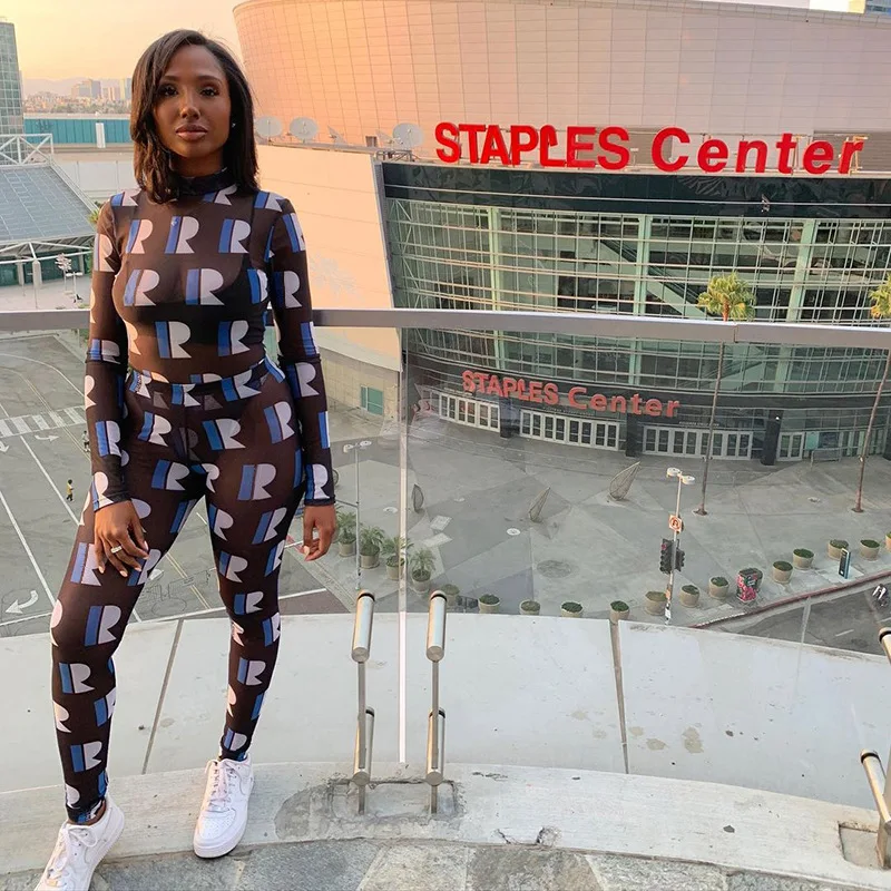 

Chiclover Sexy Rompers Womens Jumpsuit Long Sleeve Chiffon Turtleneck Bodysuit Print Transparent Outfit Wholesale Dropshipping