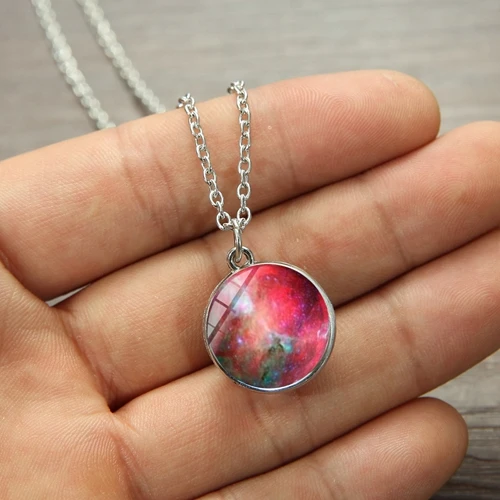 Style 17 SONGDA таинственная Вселенная Туманность цепочка ожерелье галактика планета фото двухстороннее стекло кабошон кулон ожерелье в подарок на день рождения - Окраска металла: Style 17
