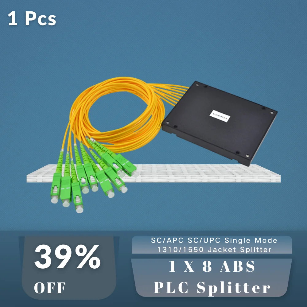 

Одномодовый волоконный модуль 1X8 разделитель АБС SC/APC SC/UPC, пассивный оптический ПЛК-бокс с волоконными хвостиками 2,0 мм, высокое качество 1310/...