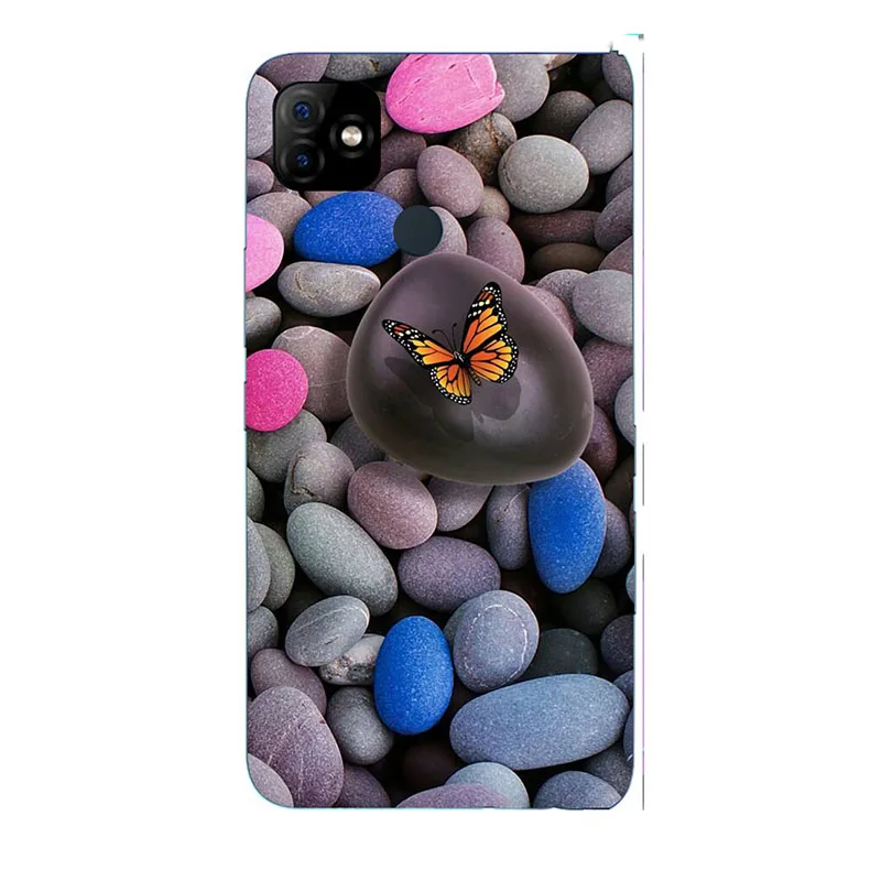 Силиконовый защитный чехол для ITEL P36 Pro Vision 1 plus из мягкого ТПУ с принтом