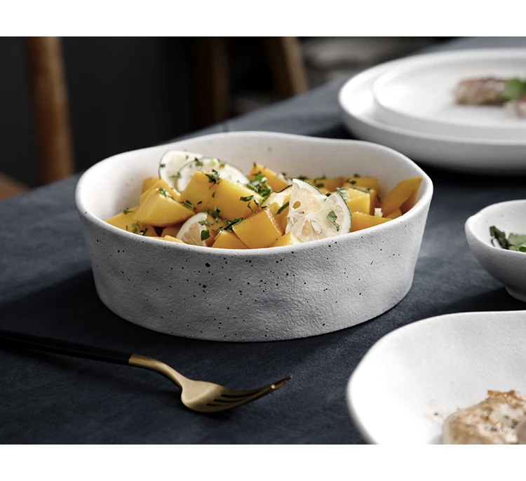 

Creative Nordic Good-looking Tableware Bowl and Plates Set Household Light Luxury and Simplicity Plate Bowl High-End Salad Bowl