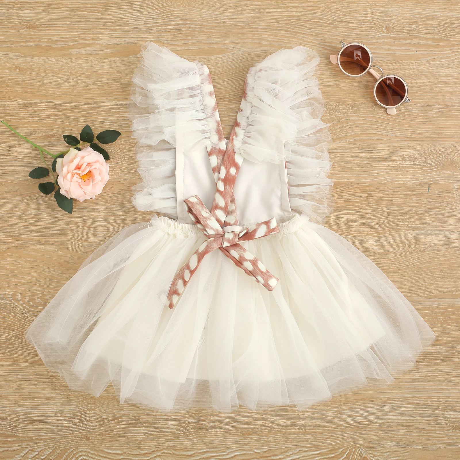 Комбинезон/платье для девочки с рукавом летучая мышь модный сетчатый комбинезон