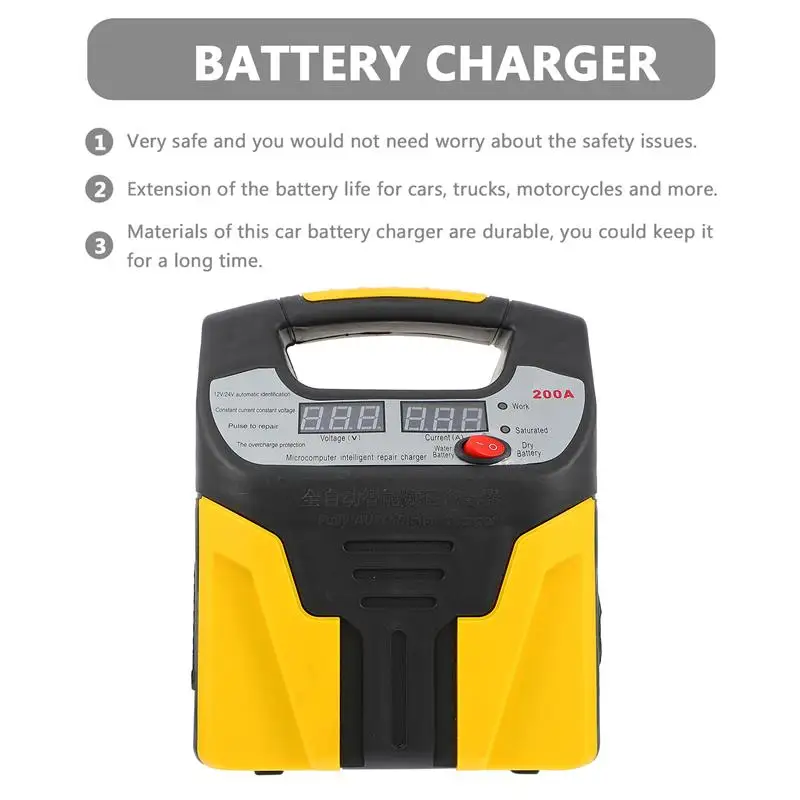 

1PC 12V 24V Practical Smart Fast Power Charger Car Battery Charger(EU Plug)