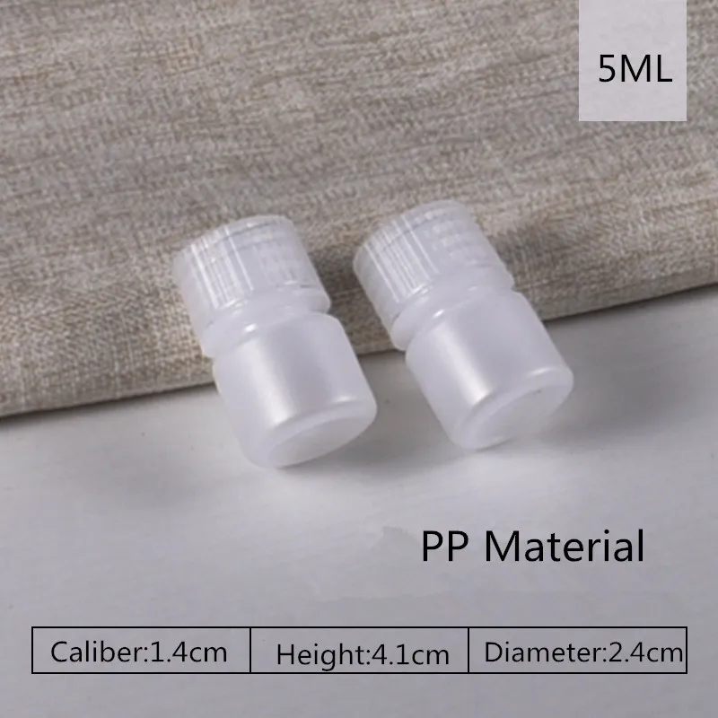 5ML translucent 2 шт./лот многоразовые пластиковые бутылки с широким горлышком с винтовой крышкой пищевой Полипропиленовый Контейнер 5 мл-500 мл - Цвет: 5ML translucent