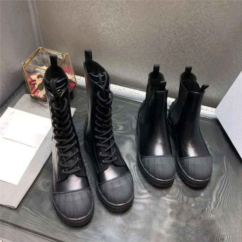 

2021 Spring New Shell Head Martin Boots Thick Solid Leather British Style Lace Up Knight Boots platform shoes women shoes