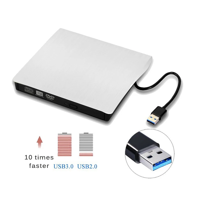 

Optical Drive CD/DVD ROM Player for MAC OS USB 3.0 External DVD Burner Writer Recorder DVD for Windows XP/7/8/10 CD Burner
