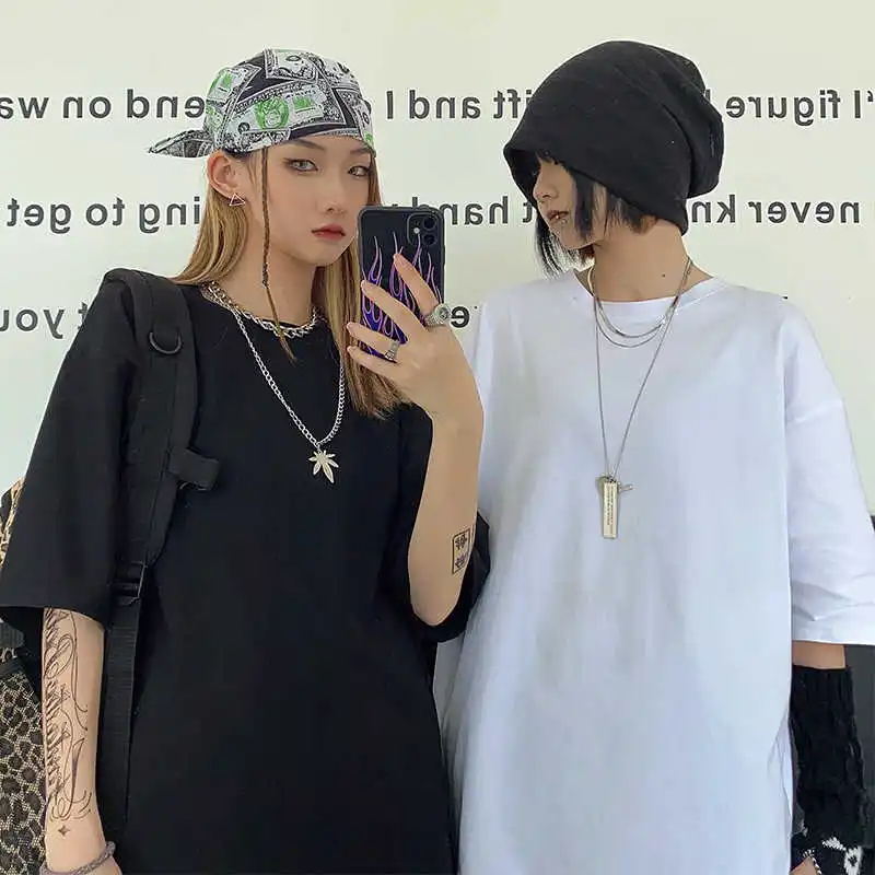 Женская белая рубашка с круглым вырезом однотонная свободная универсальная