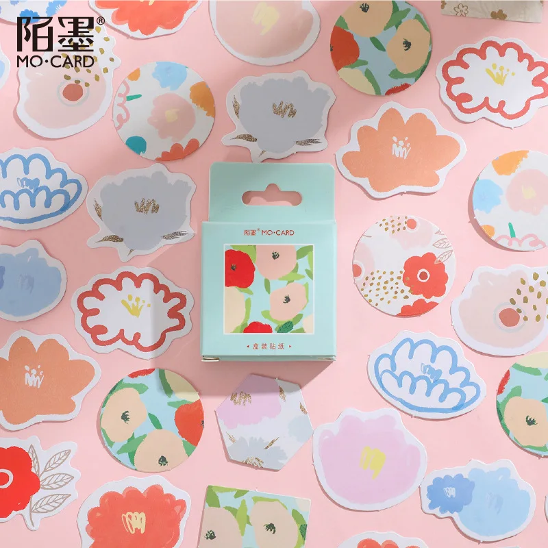 

46Pcs/Pack Kawaii Cute Flower Mini Box Stickers Album Diary Scrapbooking Label Stationery School Supplies n1224