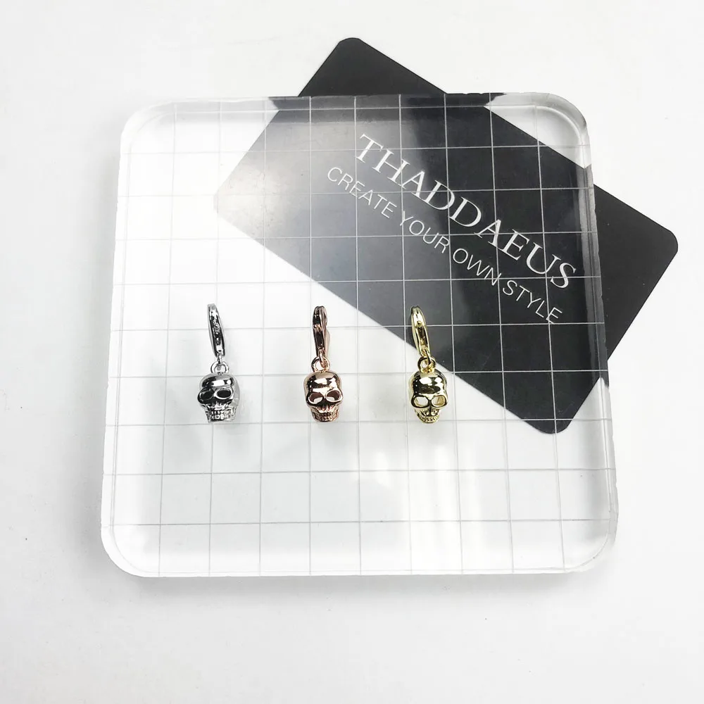 Подвеска в виде черепа из стерлингового серебра 925 пробы трех цветов женская и