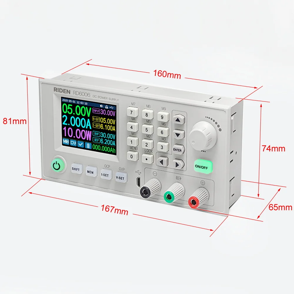 RD RD6006 RD6006W dc-dc преобразователь напряжения и тока Вольтметр 60V 6A USB Wi-Fi понижающий