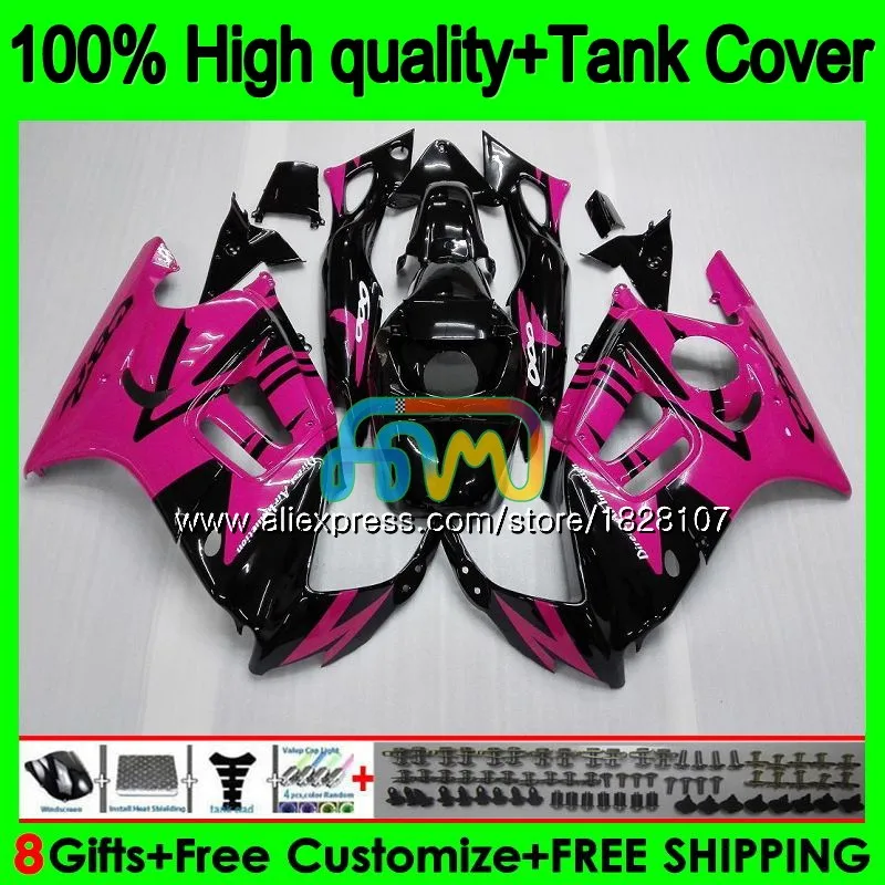 

CBR600F2 Kit For HONDA CBR 600F2 600 FS F2 91 92 1993 1994 1BS.133 Rose black CBR600FS CBR600 F2 1991 1992 93 94 Fairing +Tank