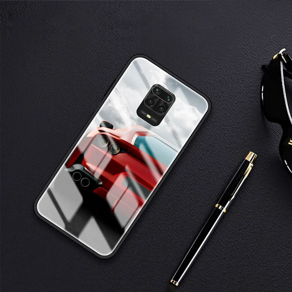 

Glass Phone Case For Xiaomi Redmi Note 9S 8 9 8T 7 9C Mi 10T Pro 9T 10 Lite Tempered Mobile Cover Sac Sports Cars Male Men