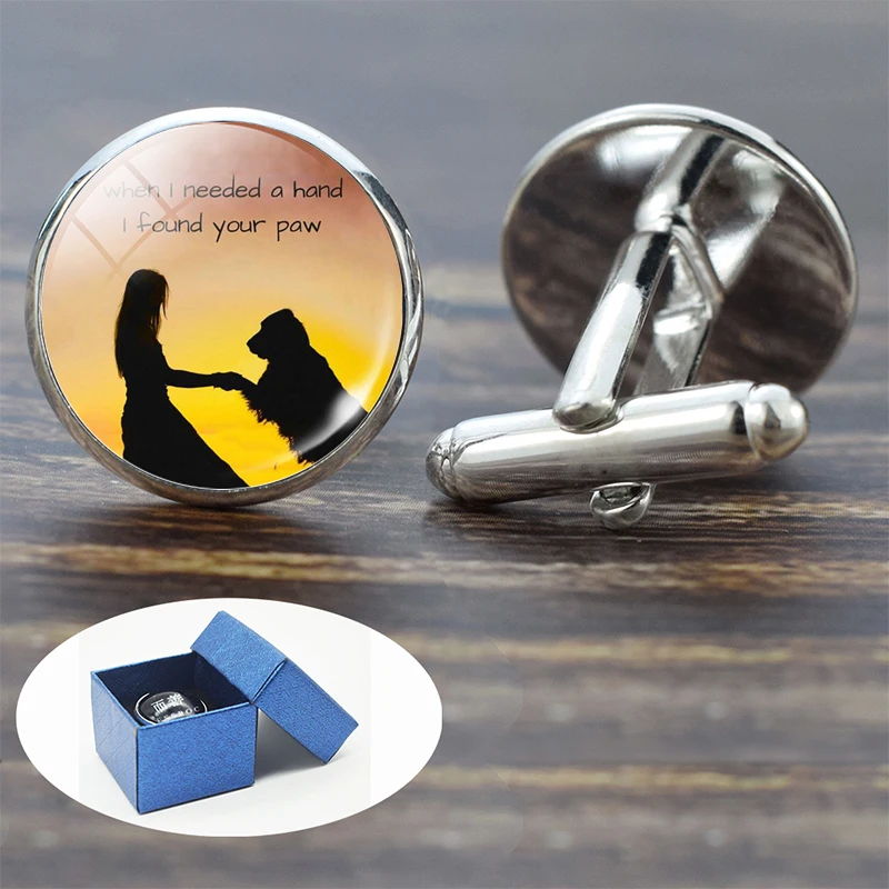 Запонки с принтом собачьей лапы для мужчин запонки набор запонков Свадебные