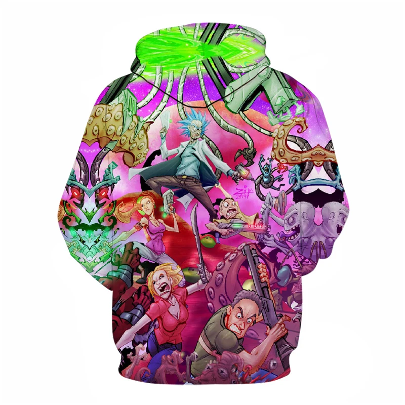 Аниме Толстовка Забавный 3D принт Рик Морти Сумасшедший учёный Хэллоуин уличный