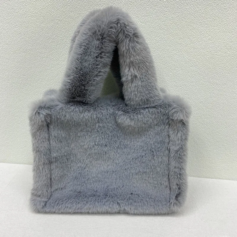 

2021 New Simple Mink Fur Women's Shoulder Bag Autumn and Winter Hand Warmer Plush Handbag Fashion Wild Winter Retro Soft