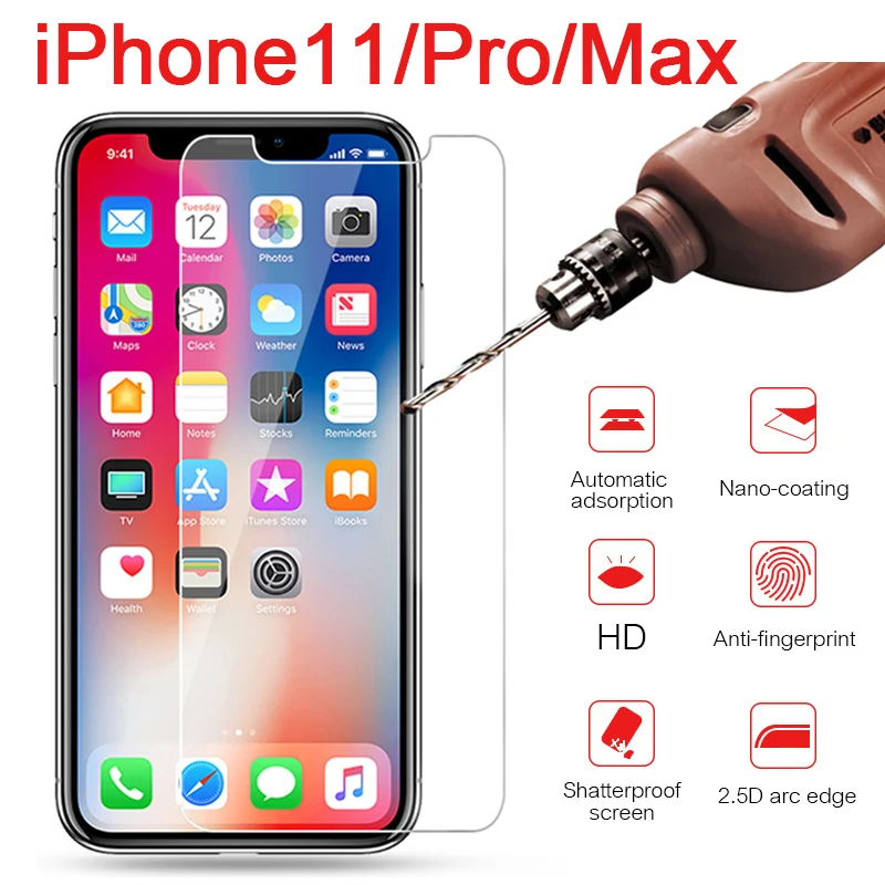 Vidrio Защитная пленка для iphone 11 11pro pro max 6 7 8 plus x xs xr max|Защитные стёкла и плёнки