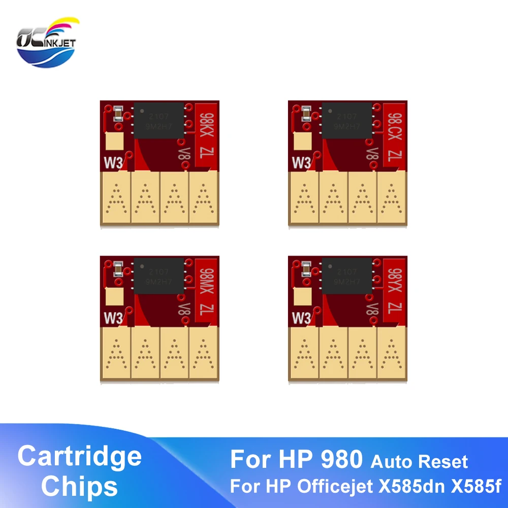 

Постоянный чип 980XL для HP 980, ARC-чип для принтера HP Officejet Enterprise Color Flow X585z X585dn X585f X555dn X555xh, 4 шт.