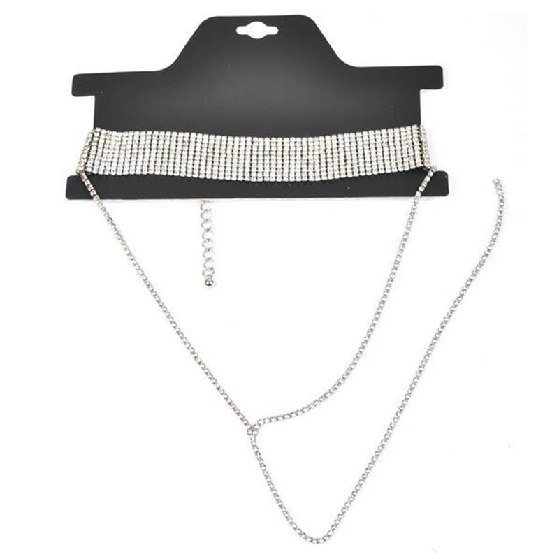 Стразы чокер кристалл драгоценный камень роскошный воротник массивное ожерелье