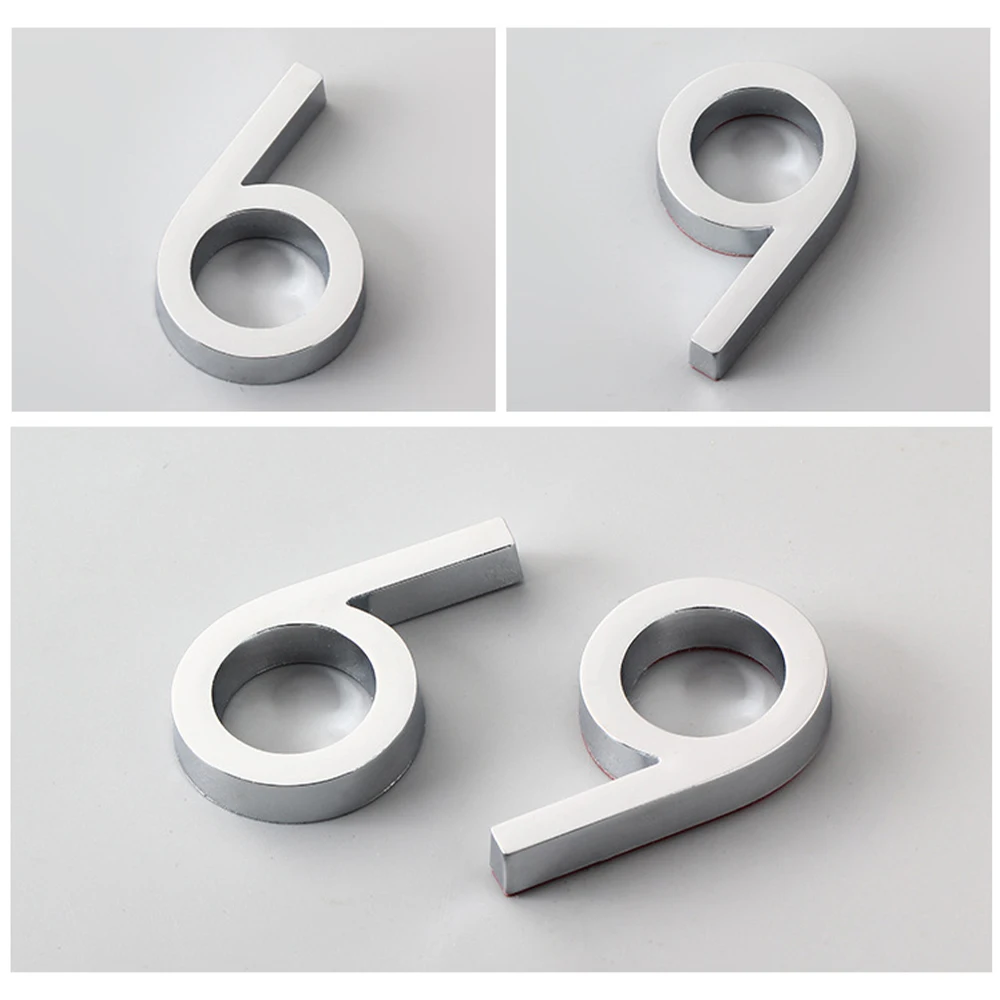 

1pc 3D Numeral Door Plaque House Drawer Sign Plating Gate Digits 0 to 9 Plastic Number Tag Hotel Home Sticker Address Door Label