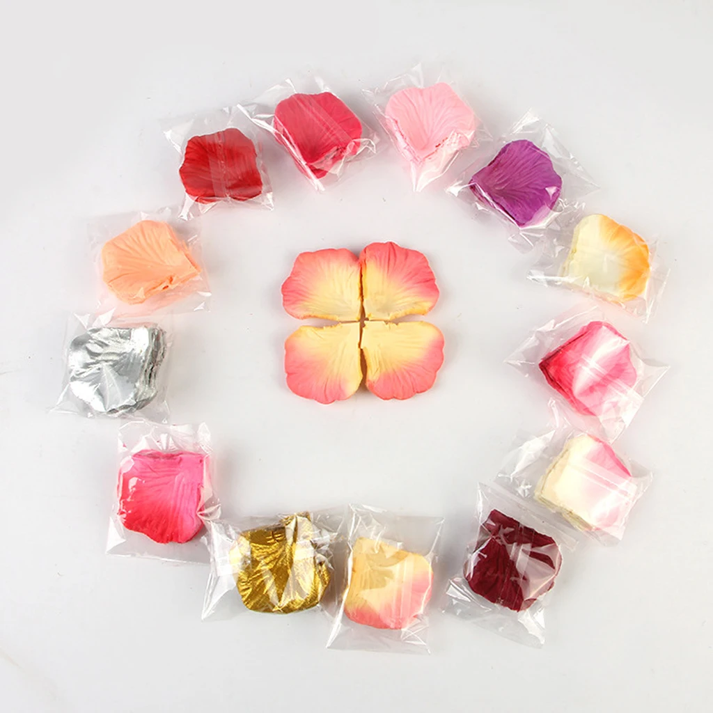 2000 шт. искусственные лепестки роз свадебные красочные шелковые цветы аксессуары
