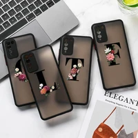 floral alphabet phone cases for samsung galaxy a51 a71 a12 a52 a70 a72 a50 a42 a32 a31 a30 a21s a21 a20s a11 a10s m31 back cover