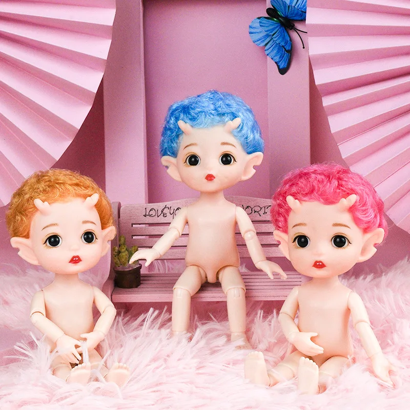 

16cm BJD Doll 13 Movable Jointed Dolls Cute Multiple Color Hairstyles Doll for Girls Toys Female Nude Body Fashion Gift