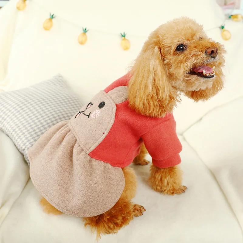 Милое Платье с рисунком медведя для девочек зимняя одежда изображением кота